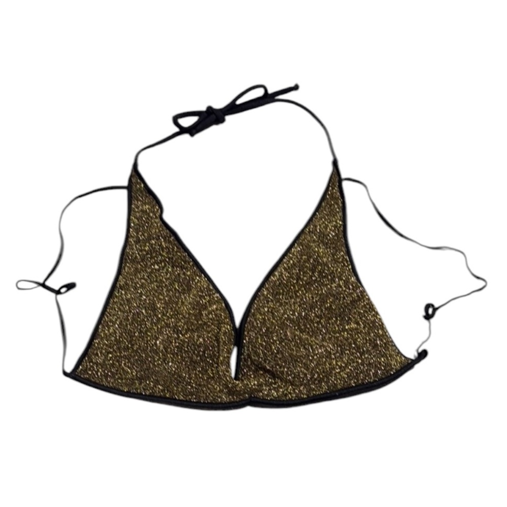 Bikini Lovers Gold and Black Sparkle Bikini Top